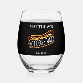 おもしろいホットドッグスタンド飲み物用品カクテル ステムなしワイングラス