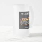 おもしろいホットドッグスタンド飲み物用品ソーダタンブラー眼鏡 フロストグラスビールジョッキ (正面右)