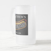 おもしろいホットドッグスタンド飲み物用品ソーダタンブラー眼鏡 フロストグラスビールジョッキ (正面左)