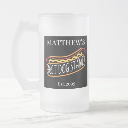 おもしろいホットドッグスタンド飲み物用品ソーダタンブラー眼鏡 フロストグラスビールジョッキ (左)