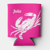 おもしろいホットピンクカニカスタムビーチクーラーボックス 缶クーラー (正面)