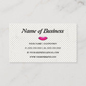 おもしろいホットピンクリップレトログランジメイクアップアーティスト 名刺 (裏面)