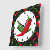 おもしろいホットペッパーのキッチンウォール時計 スクエア壁時計 (傾斜)