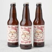 おもしろいホホホ レトロサンタ クリスマスパーティ ビールラベル (ボトル)