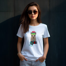 おもしろいホリデーアルパカ Tシャツ