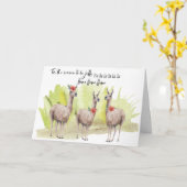 おもしろいホリデーカワイラマ笑わされるグリーティング カード (黄色い花)