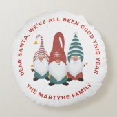 おもしろいホリデーキュートクリパーソナライズされたスマス格言 ラウンドクッション (裏面)