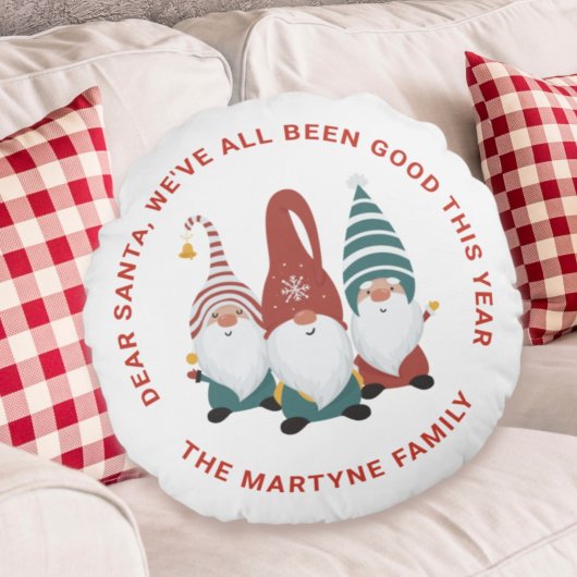 おもしろいホリデーキュートクリパーソナライズされたスマス格言 ラウンドクッション