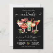 おもしろいホリデークリスマスカクテルパーティー 招待状 (正面)