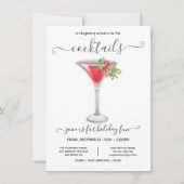 おもしろいホリデークリスマスカクテルパーティー 招待状 (正面)