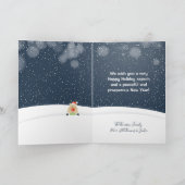 おもしろいホリデーグリーティングカードの写真がバスカーに掲載 カード (内部)