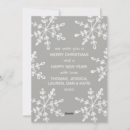 おもしろいホリデースノーフレーククリスマスカード シーズンカード (裏面)