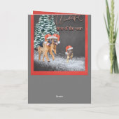 おもしろいホリデードイツのシェパードとサンタハッツ シーズンカード (裏面)