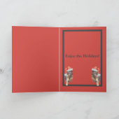 おもしろいホリデードイツのシェパードとサンタハッツ シーズンカード (内部)