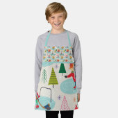 おもしろいホリデープリントかわいい動物inアウトドア エプロン (着用した状態)