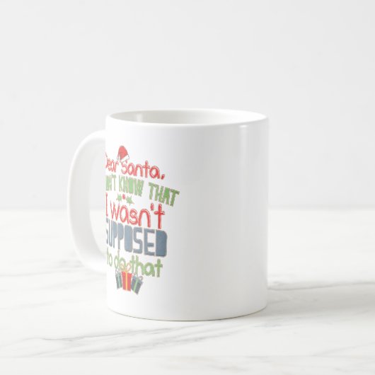 おもしろいホリデー親愛サンタクリスマスノベルティ コーヒーマグカップ (正面左)