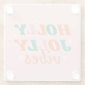 おもしろいホリーすてきビベスクリスマスデザイン ガラスコースター (裏面)