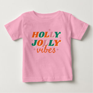 おもしろいホリーすてきビベスクリスマスデザイン ベビーTシャツ