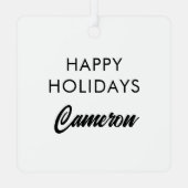 おもしろいホリーすてきビベスクリスマスデザイン メタルオーナメント (裏面)