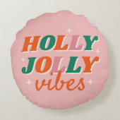 おもしろいホリーすてきビベスクリスマスデザイン ラウンドクッション (裏面)