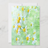 おもしろいホワイトデイジーコントラストフォント招待状 招待状 (裏面)