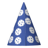 おもしろいホワイトピックボールのパタパーソナライズされたーン パーティーハット (裏面)