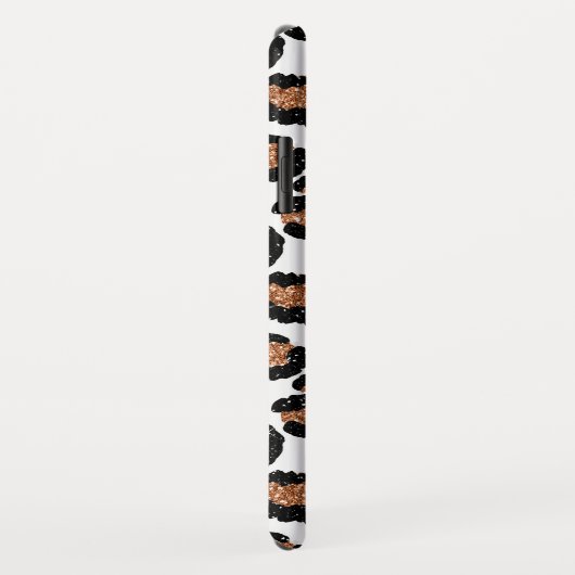 おもしろいホワイトフォイルとゴールドフォイルのチーターパターン Case-Mate iPhoneケース (裏面/右)