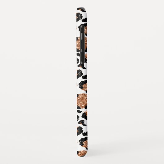 おもしろいホワイトフォイルとゴールドフォイルのチーターパターン Case-Mate iPhoneケース (裏面/左)