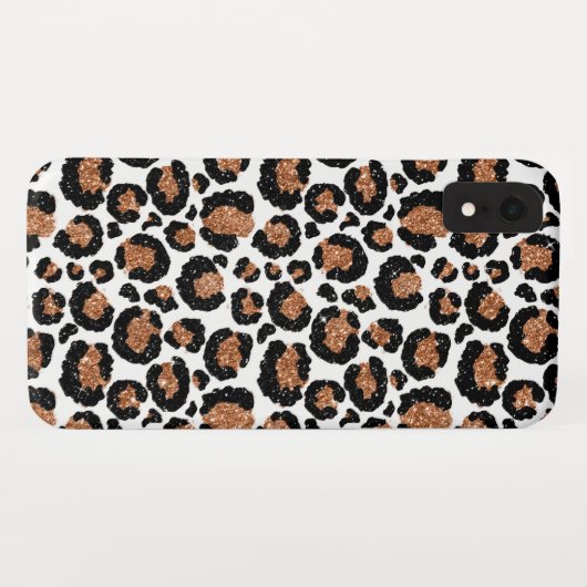 おもしろいホワイトフォイルとゴールドフォイルのチーターパターン Case-Mate iPhoneケース (裏面(横))