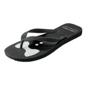 おもしろいホワイトボウタイオンブラックかわいいグロムスマン結婚ズ ビーチサンダル (アングル)