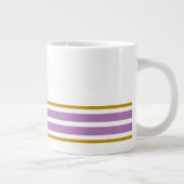 おもしろいホワイトラベンダーボトムエッジレースストライプズ ジャンボコーヒーマグカップ (右)