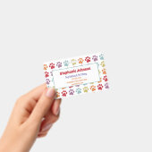 おもしろいホワイトレインボーカラーポープリントドッグ歩く バッジ (手持ち)
