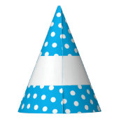 おもしろいホワイト水玉模様縞模様スカイブルー背景 パーティーハット (裏面)