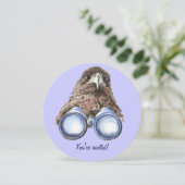 おもしろいホークバードウォッチング誕生日招待状 招待状 (スタンド正面)