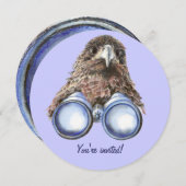 おもしろいホークバードウォッチング誕生日招待状 招待状 (正面/裏面)