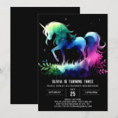 おもしろいホース誕生日 招待状 (正面/裏面)