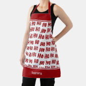 おもしろいホーホー文字レッドホリデーパターンクリスマス エプロン (インサイチュ)