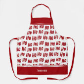 おもしろいホーホー文字レッドホリデーパターンクリスマス エプロン (正面)