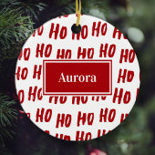 おもしろいホーホー文字レッドホリデーパターンクリスマス セラミックオーナメント
