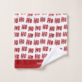 おもしろいホーホー文字レッドホリデーパターンクリスマス バスタオルセット (ウォッシュタオル)