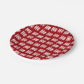 おもしろいホーホー文字レッドホリデーパターンクリスマスv2 ペーパープレート (アングル)