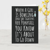 おもしろいボウリングカード　彼女への　ティーンの少女　女性ボウラー カード (黄色い花)