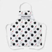 おもしろいボウリングボールピンカスタムボウリングをする人、 クリケットの投手シェフエプロン エプロン (正面)