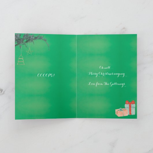 おもしろいボクサー犬のクリスマス私は良い折り畳みカード シーズンカード (内部)