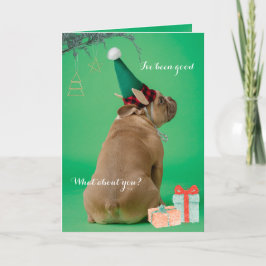 おもしろいボクサー犬のクリスマス私は良い折り畳みカード シーズンカード