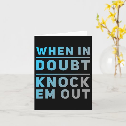 おもしろいボクシングのおもしろい引用文いつ疑問がノックE カード (黄色い花)