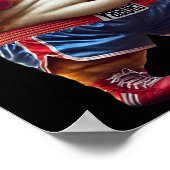 おもしろいボクシングジムトレーニング猫ボクシング手袋An ポスター (角)