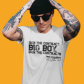 おもしろいボクシング契約の大男の子に署名グランジする Tシャツ