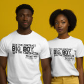 おもしろいボクシング契約の大男の子に署名グランジする Tシャツ