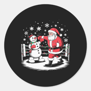 おもしろいボクシング選手クリスマスライツサンタスノーボクシング ラウンドシール